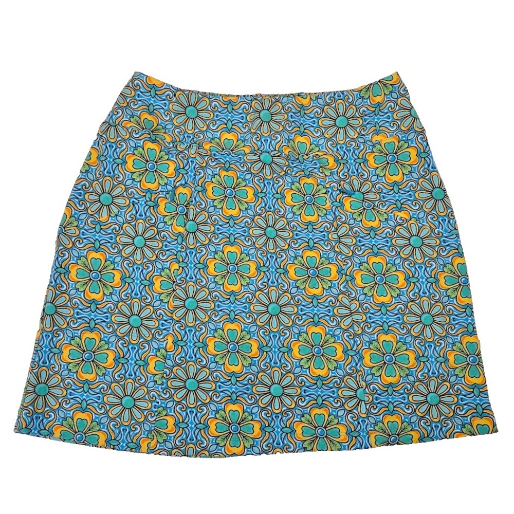 IBKUL Scarlet Turquoise Skirt/Skort Size XS Pockets UPF‎ 50+ Cooling Quick Dry
